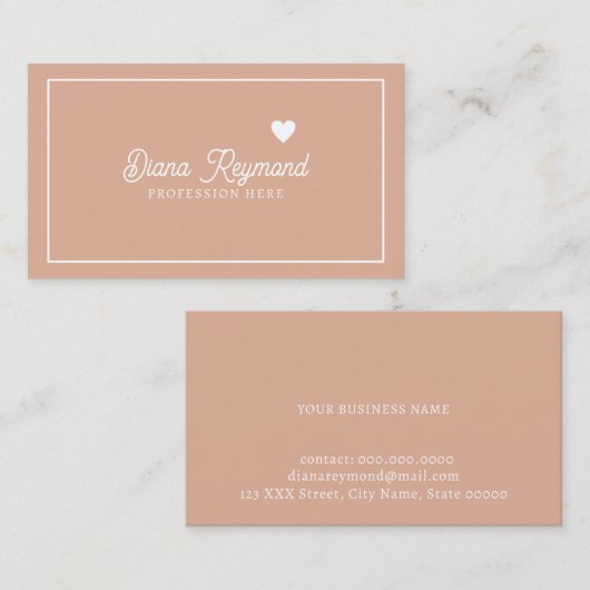 ほこりっぽいバラエレガント女性名刺 名刺 (正面/裏面)