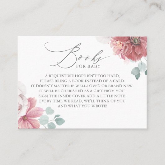 ほこりっぽいバラエレガント花本ベビーカード 名刺 (正面)