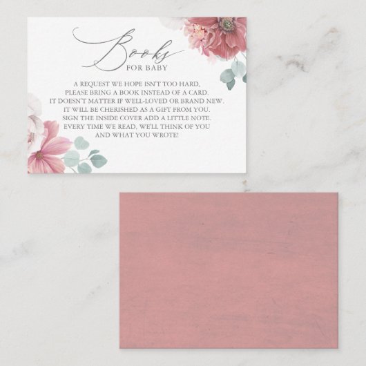 ほこりっぽいバラエレガント花本ベビーカード 名刺 (正面/裏面)