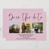 ほこりっぽいバラカップル写真ウェディング日付を保存 セーブザデート (正面/裏面)