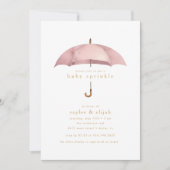 ほこりっぽいバラガールベビー散水シャワーイベント | 招待状 (正面)