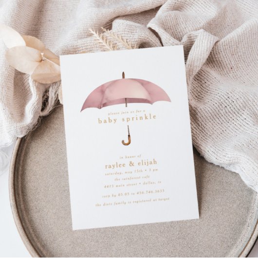 ほこりっぽいバラガールベビー散水シャワーイベント | 招待状