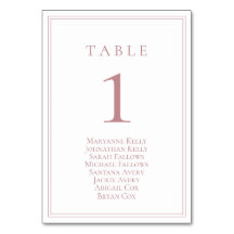 ほこりっぽいバラクラシックのテーブル番号（シーティングチャート付き）