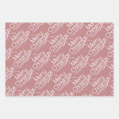 ほこりっぽいバラクリスマスタイポグラフィとドット休日 ラッピングペーパーシート (正面)