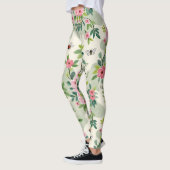 ほこりっぽいバラクリームチョウチョウ迷彩柄 レギンス (左)