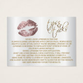 ほこりっぽいバラグリッターリップアプリケーションの指示 (裏面)