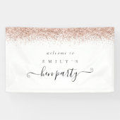 ほこりっぽいバラグリッター名ようこそHenパーティー 横断幕 (横)