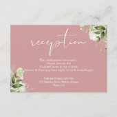 ほこりっぽいバラグリーンリースクリプトウェディング受付 エンクロージャーカード (正面)