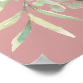 ほこりっぽいバラグリーンリー写真お祝いのライフサイン ポスター (角)