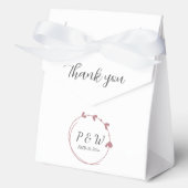 ほこりっぽいバラシンプルハートリースモノグラム結婚ズ フェイバーボックス (正面)