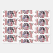 ほこりっぽいバラジョイとベリーのクリスマスホリデーフォト ラッピングペーパーシート (正面3)