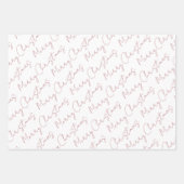 ほこりっぽいバラスクリプトタイポグラフィクリスマスの休日 ラッピングペーパーシート (正面2)