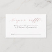 ほこりっぽいバラスクリプト赤ちゃんシャワーおむつラッフル エンクロージャーカード (正面)