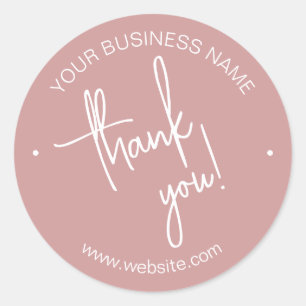 ほこりっぽいバラスクリプトBusiness Thank You ラウンドシール