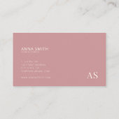 ほこりっぽいバラスタイリッシュピンクモノグラムモダン 名刺 (裏面)