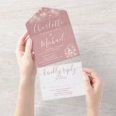 ほこりっぽいバラストリングライツメイスンジャース結婚ズ オールインワン招待状 (貼ってはがせる)