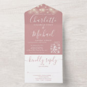 ほこりっぽいバラストリングライツメイスンジャース結婚ズ オールインワン招待状 (内側)