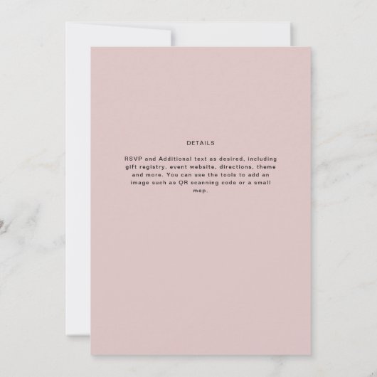 ほこりっぽいバラタイポグラフィのみ結婚式招待状 招待状 (裏面)