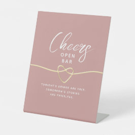 ほこりっぽいバラハートオープンバー結婚ズ 台座サイン