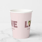 ほこりっぽいバラハート切り出しラブカップル写真 紙コップ (右)