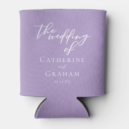 ほこりっぽいバラパーソナライズされたピ結婚ンク 缶クーラー (正面)