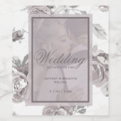 ほこりっぽいバラピンクのカスタムウェディングカップルの写真 ワインラベル (シングルラベル)