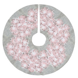 ほこりっぽいバラピンクの宝石のグレーと金ゴールドの輝き ブラッシュドポリエステルツリースカート