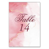 ほこりっぽいバラピンクの水の色スプラッシュテーブル番号 テーブルナンバー (裏面)