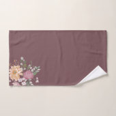 ほこりっぽいバラピンクの背景葉のフローラ縁ど バスタオルセット (ハンドタオル)