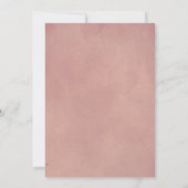 ほこりっぽいバラピンクの花と結婚アーチ 招待状 (裏面)