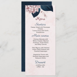 ほこりっぽいバラピンクの花葉ネイビーズ結婚の メニュー