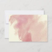 ほこりっぽいバラピンクの花金ゴールドフレーム結婚boho's 出欠カード (裏面)