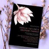 ほこりっぽいバラピンクウォーターエレガントカラーモダン結婚ズ 招待状