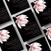 ほこりっぽいバラピンクウォーターエレガントカラーモダン結婚ズ 招待状