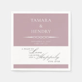 ほこりっぽいバラピンクエレガントなウェディングトーストパーソナライズされた スタンダードカクテルナプキン (正面)