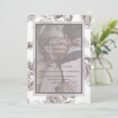 ほこりっぽいバラピンクカスタムの記念日カップルの写真 案内状 (スタンド正面)