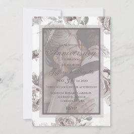 ほこりっぽいバラピンクカスタムの記念日カップルの写真 案内状