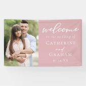 ほこりっぽいバラピンクカップル写真ロマンチック結婚ズ 横断幕 (横)