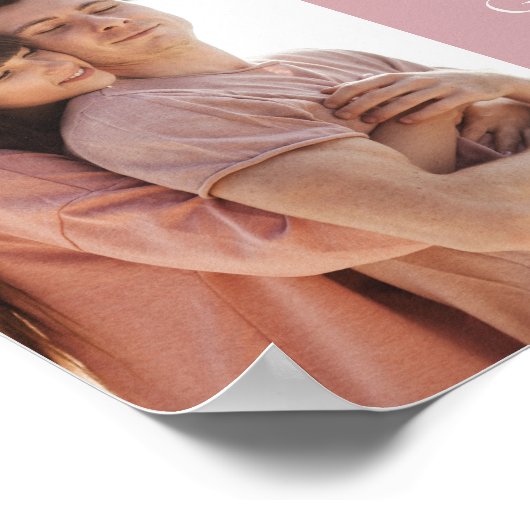 ほこりっぽいバラピンクカップル結婚の写真の歓迎 ポスター (角)