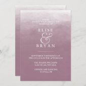 ほこりっぽいバラピンクシンプルクモダンのエレガントな結婚式 招待状 (正面/裏面)