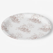 ほこりっぽいバラピンクバードネストベビーシャワー ペーパープレート (アングル)