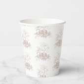 ほこりっぽいバラピンクバードネストベビーシャワー 紙コップ (裏面)