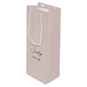 ほこりっぽいバラピンクパーソナライズされたウェディングパーティーの好意 ワインギフトバッグ (正面アングル)