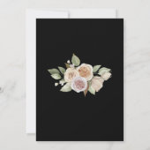 ほこりっぽいバラピンクピーチブラックフローズ結婚ーズ 招待状 (裏面)