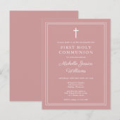 ほこりっぽいバラピンクファーストホーリーコミューン招待状 ポストカード (正面/裏面)