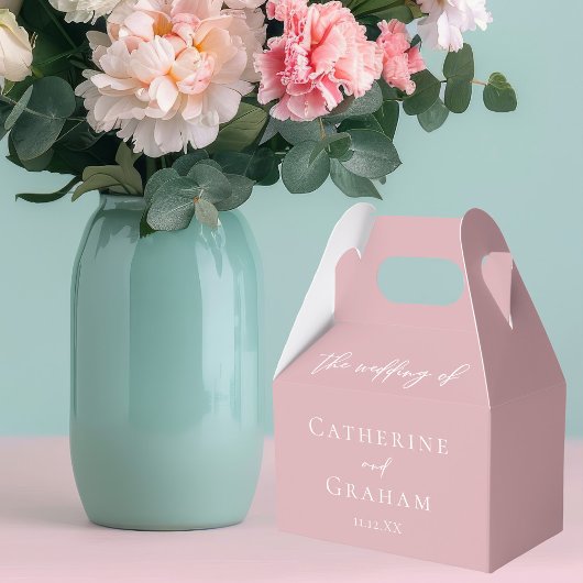 ほこりっぽいバラピンクフェミニンタイポグラフィ結婚ズ フェイバーボックス