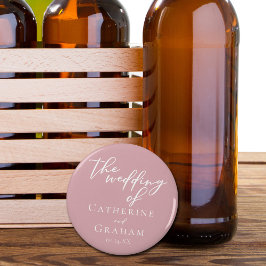 ほこりっぽいバラピンクフェミニンタイポグラフィ結婚ズ 栓抜き