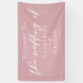 ほこりっぽいバラピンクフェミニンタイポグラフィ結婚ズ 横断幕 (縦)