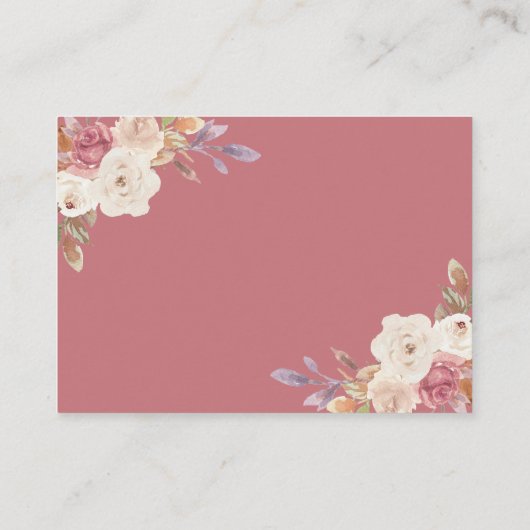 ほこりっぽいバラピンクフローラウッドカボチャ表示シャワー エンクロージャーカード (裏面)