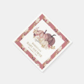 ほこりっぽいバラピンクフローラカボチャ赤ちゃんシャワー スタンダードカクテルナプキン (角)